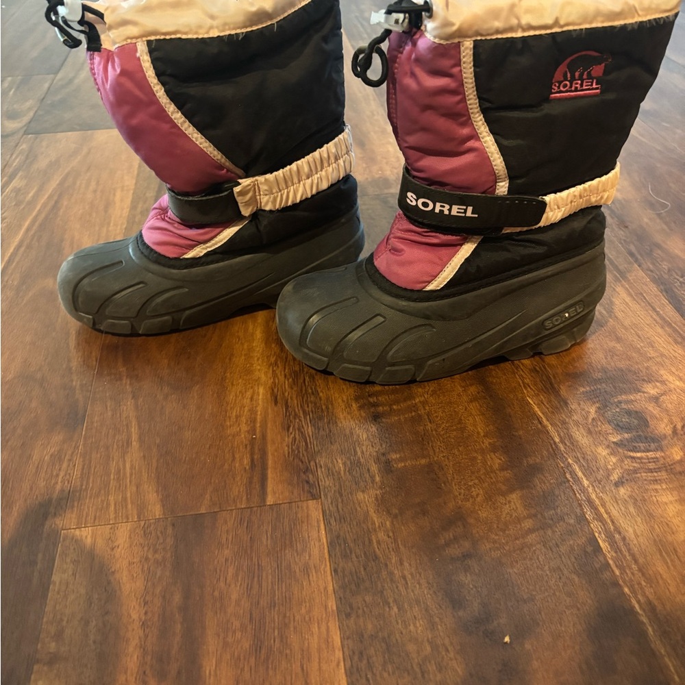 Sorel Black and Purple Snow Boots